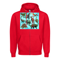 Red dinosaurs tumbler Zipper Hoodie - Artiststas