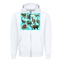 White dinosaurs tumbler Zipper Hoodie - Artiststas