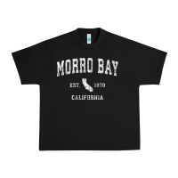Black Morro Bay California CA Vintage Athletic Sports Design Urban Heavy Tee - longCreatives