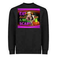 Black eat drink and be scary cow Heavyweight Sweatshirt - LillyAllenDesigns