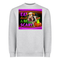 Eat Drink And Be Scary Cow Heavyweight Sweatshirt | Teevron