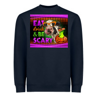 Navy eat drink and be scary cow Heavyweight Sweatshirt - LillyAllenDesigns