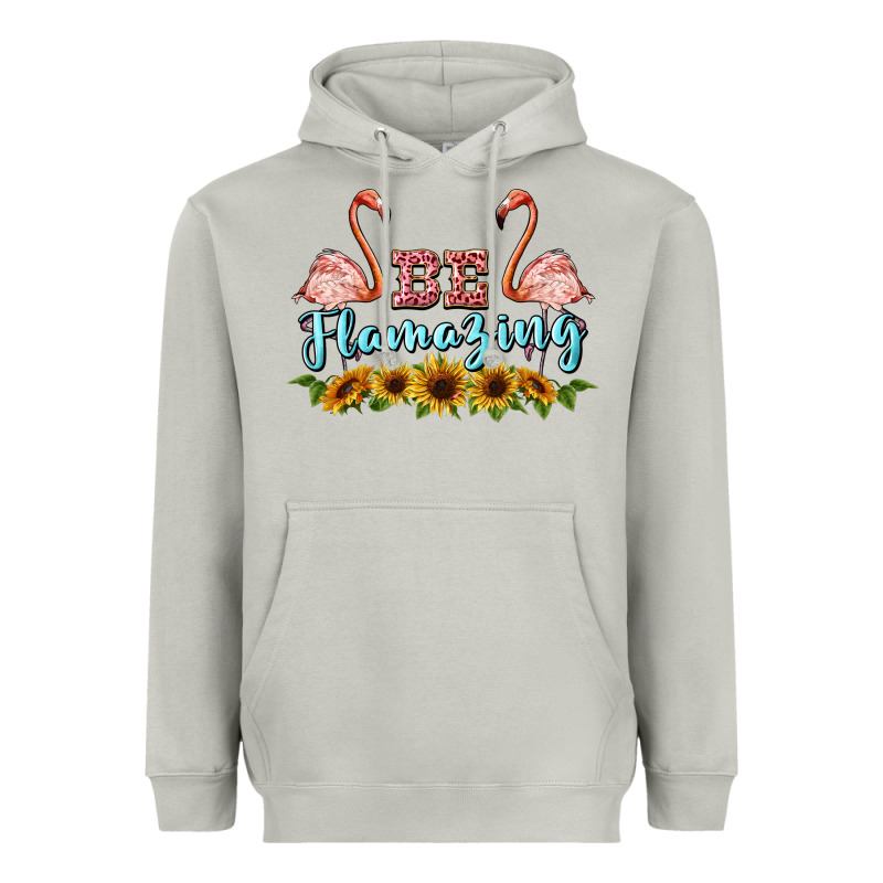 Be Flamezing Flamingo Heavyweight Hoodie by BarkalooDesign | Teevron