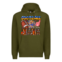 Army Green football mama Premium Hoodie - CowhideDigitalArt