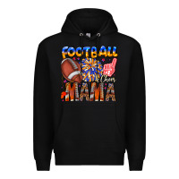 Black football mama Premium Hoodie - CowhideDigitalArt
