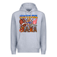 Heather Grey football mama Premium Hoodie - CowhideDigitalArt