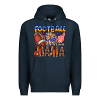 Navy football mama Premium Hoodie - CowhideDigitalArt