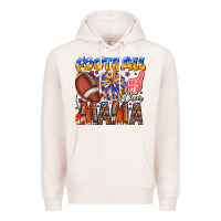 Pale Pink football mama Premium Hoodie - CowhideDigitalArt