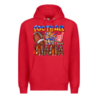 Red football mama Premium Hoodie - CowhideDigitalArt