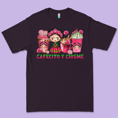 Cafecito Y Chisme With Coffee Cups Premium Tee Designed By Texasbilliewilder