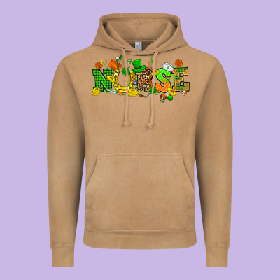 St. Patricks Day Nurse Vintage Hoodie Designed By Howdyjamesfarm