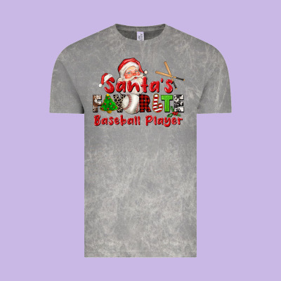 Santas Favorite Baseball Player Vintage Tee Designed By Cowgirlartshop