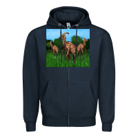 Navy parasaurolophus Zipper Hoodie - Artiststas