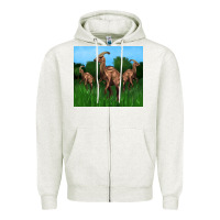 Oatmeal Heather parasaurolophus Zipper Hoodie - Artiststas