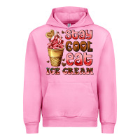 Fuchsia Pink stay cool eat ice cream Urban Hoodie - AdoDesignShop