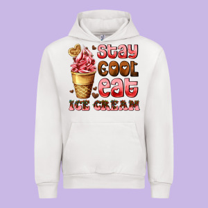 Stay Cool Eat Ice Cream Urban Hoodie Designed By Adodesignshop