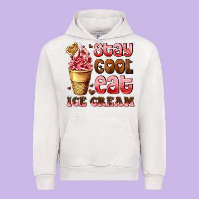 Stay Cool Eat Ice Cream Urban Hoodie Designed By Adodesignshop