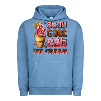 Pigment Pebble Blue stay cool eat ice cream Urban Hoodie - AdoDesignShop