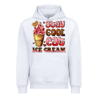 White stay cool eat ice cream Urban Hoodie - AdoDesignShop