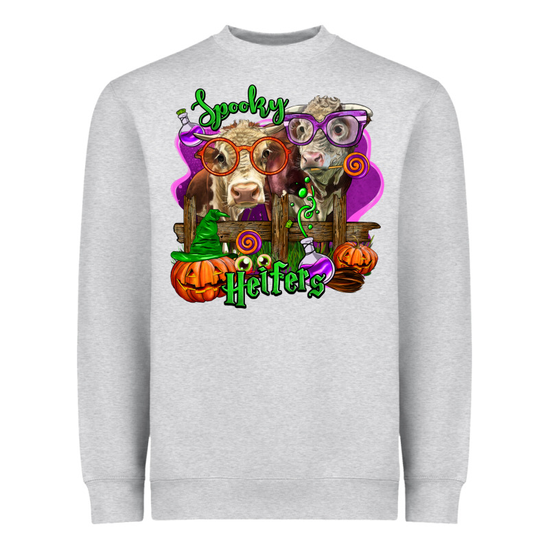 Spooky Halloween Cows Heavyweight Sweatshirt by LillyAllenDesigns | Teevron