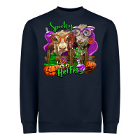 Navy spooky halloween cows Heavyweight Sweatshirt - LillyAllenDesigns