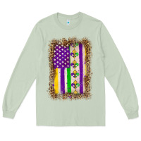 Matcha mardi gras usa flag leopard Long Sleeve Tee - OliviaCreatesArt