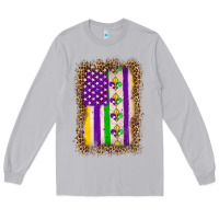 Moon Dust mardi gras usa flag leopard Long Sleeve Tee - OliviaCreatesArt