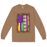 Toasted Coconut mardi gras usa flag leopard Long Sleeve Tee - OliviaCreatesArt