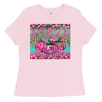 Bubblegum Pink cancer pumpkins Ladies Tee - NancyCooperArtShop
