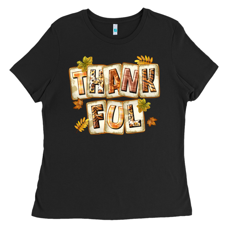 Thankful With Plate Ladies Tee by texasbilliewilder | Teevron