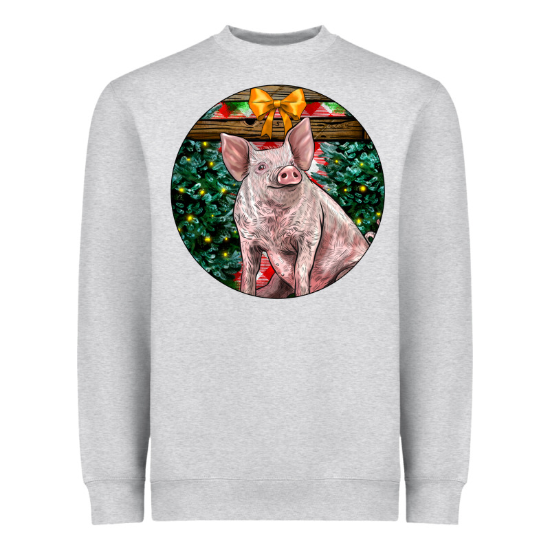 Christmas Pig Heavyweight Sweatshirt by LillyAllenDesigns | Teevron