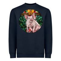 Navy christmas pig Heavyweight Sweatshirt - LillyAllenDesigns