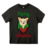 Asphalt Merry Christmas Cat Heavy Core Tee - Bettercallsaul