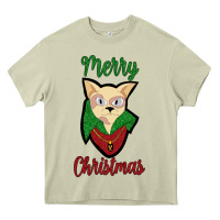 Mossy Merry Christmas Cat Heavy Core Tee - Bettercallsaul