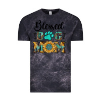 Cloud Black Blessed dog mom Vintage Tee - RanaPortraitStore