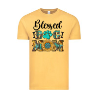 Vintage Mustard Blessed dog mom Vintage Tee - RanaPortraitStore