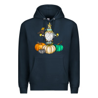 Navy Happy Fall Premium Hoodie - CowhideDigitalArt