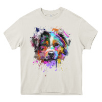 Cream Splash Art Australian Shepherd   Aussie Lover Gifts Heavy Core Tee - longCreatives