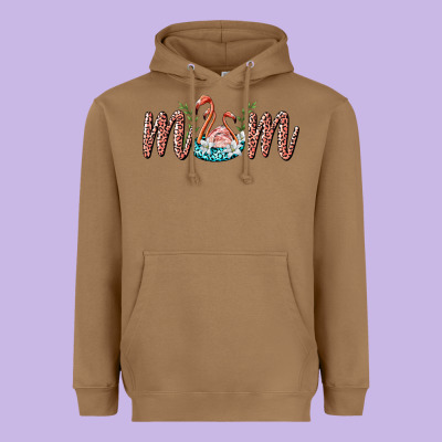 Mom Flamingo Heavyweight Hoodie Designed By Barkaloodesign