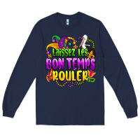 Navy laissez les bon temps rouler olivia Long Sleeve Tee - OliviaCreatesArt