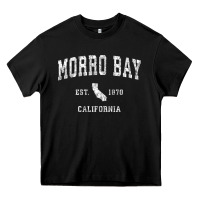 Black Morro Bay California CA Vintage Athletic Sports Design Heavy Core Tee - longCreatives