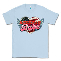 Dusty Blue American babe Classic Tee - HowdyJamesFarm