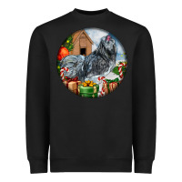 Black ameraucana rooster christmas Heavyweight Sweatshirt - LillyAllenDesigns
