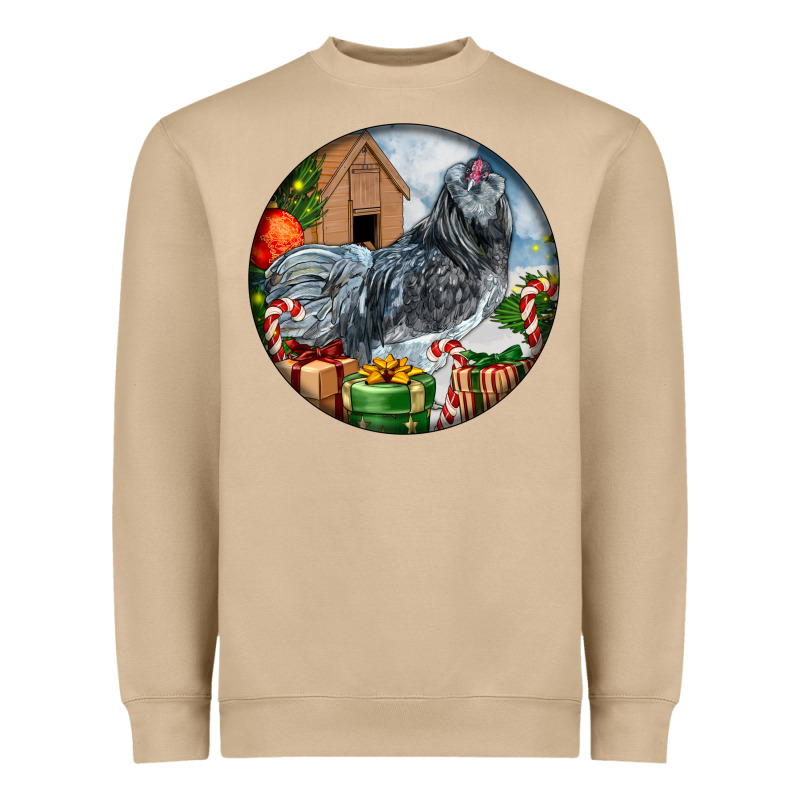 Ameraucana Rooster Christmas Heavyweight Sweatshirt by LillyAllenDesigns | Teevron