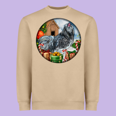 Ameraucana Rooster Christmas Heavyweight Sweatshirt Designed By Lillyallendesigns