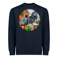 Navy ameraucana rooster christmas Heavyweight Sweatshirt - LillyAllenDesigns
