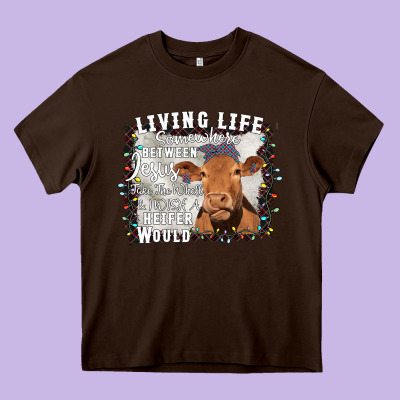 Between Jesus Take The Wheel I Wish A Heifer Would Heavy Core Tee Designed By Bettercallsaul