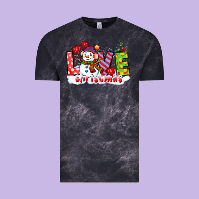 Love Christmas Snowman Vintage Tee Designed By Cowgirlartshop