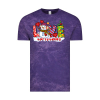 Cloud Purple love christmas snowman Vintage Tee - CowGirlArtShop