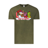 Vintage Olive love christmas snowman Vintage Tee - CowGirlArtShop